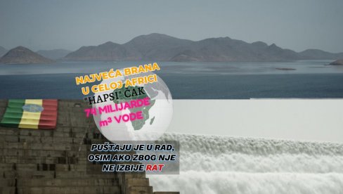 ZVER CRNOG KONTINENTA: Otvara se najveća brana Afrike, osim ako zbog nje ne izbije RAT! Može da hapsi čak 74 milijarde m³ vode
