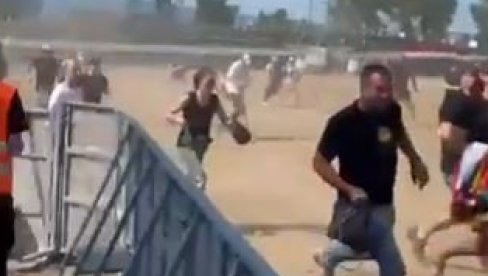 УСТАШКА МЛАДЕЖ: Бизаран видео - овако јуришају да заузму место на Томпсоновом коцерту (ВИДЕО)