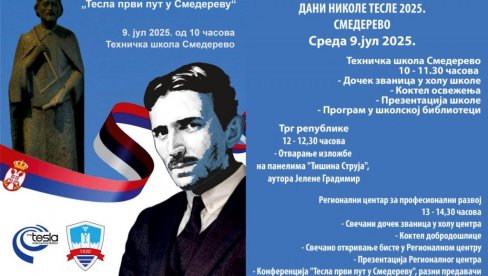 ТЕСЛА ПРВИ ПУТ У СМЕДЕРЕВУ: Данас програми у част великог научника