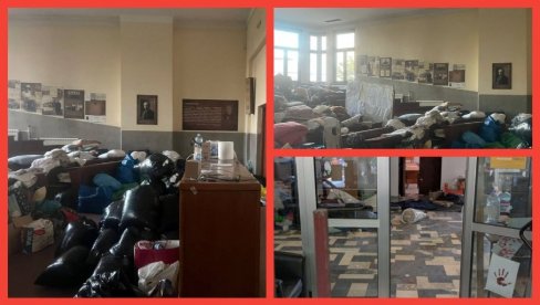 СКУП ЗГУБИДАНА Организован политички скуп на Правном факултету, блокадери слушају свог вођу Ненадића