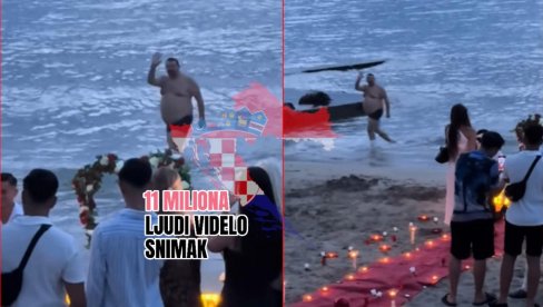 ШТА СЕ ТО ДЕСИЛО У УМАГУ? Уместо просидбе, сви гледали у купача иза - 11 милиона људи видело снимак (ВИДЕО)