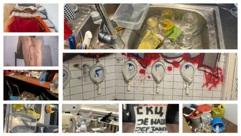 NIJE ZA SVAČIJI ŽELUDAC - SMRAD, SVINJAC, BRLOG! Pogledajte kakvu su jazbinu blokaderi ostavili iza sebe u SKC-u (FOTO)