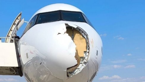 HAOS NA LETU! Avion prinudno sleteo nakon sudara sa pticom - Pogledajte u kakvom izdanju (FOTO/VIDEO)