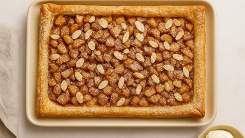 ЈАБУКЕ У ЛИСНАТОМ ТЕСТУ СА БАДЕМИМА И ЦИМЕТОМ: Рецепт за једноставан десерт