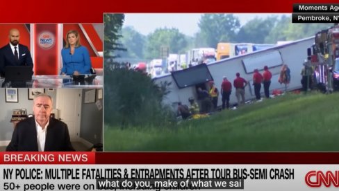 PETORO POGINULO U PREVRTANJU AUTOBUSA: Više od 50 putnika bilo u  vozilu, jeziva nesreća u NJujorku (VIDEO)