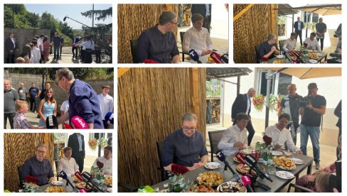 PREDSEDNIK URUČIO 8 KUBIKA DRVA VASILJEVIĆIMA Vučić: Mnogo sam srećan kad vidim porodicu sa devetoro dece!