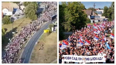 ВЕЛИЧАНСТВЕН СНИМАК ИЗ НОВОГ САДА: Грађани устали против блокада (ВИДЕО)