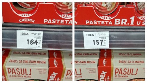 ПАШТЕТА СА 184 НА 157 ДИНАРА: Упоредили смо цене неких намирница пре и после снижења - ово је разлика (ФОТО)
