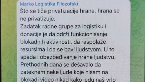 ГДЕ ЈЕ НЕСТАО КЕТЕРИНГ? Када се не кољу око фотеља и функција, блокадери терористи се бију око хране и алкохола