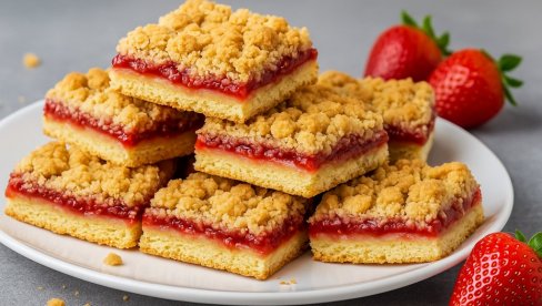 MRVIČASTI KOLAČ SA JAGODAMA: Recept za savršenu, hrskavu i neodoljivu poslasticu