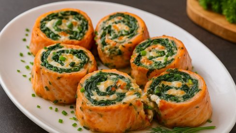 PUNJENI FILETI LOSOSA SA SPANAĆEM I FETOM: Recept za brzo i zdravo jelo