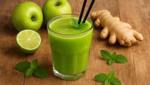 SMUTI OD JABUKE, ĐUMBIRA I LIMETE: Recept za zeleni napitak