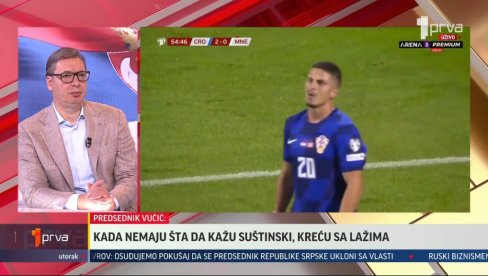 ЗА ДОМ СПРЕМНИ ЈЕ ЗА ЊИХ УОБИЧАЈЕНИ ПОЗДРАВ Вучић о срамном скандирању на утакмици Одатле до убиј Србина, граница је никаква