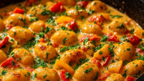 KREMASTI NJOKI SA PAPRIKAMA I SOSOM OD SIRA: Recept za brzu i kremastu večeru