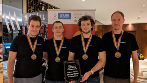 ПРВА МЕДАЉА У ИСТОРИЈИ: Студенти Универзитета у Новом Саду освојили бронзу на светском такмичењу у програмирању