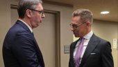 ПРЕДСЕДНИК СРБИЈЕ СА ЛИДЕРОМ ФИНСКЕ: Вучић се састао са Стубом