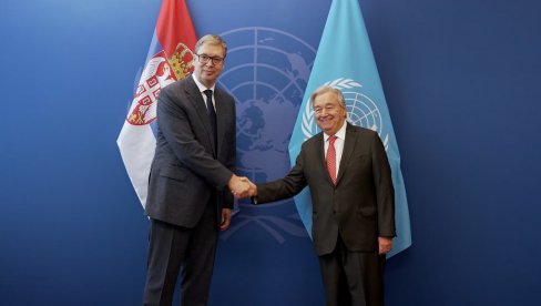 UVEK DOBAR I OTVOREN RAZGOVOR Vučić sa Guterešom o Kosovu i Metohiji, regionalnim pitanjima i brojnim temama