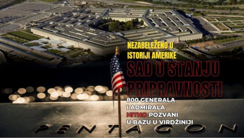DRAMA U PENTAGONU: Stotine najviših vojnih zvaničnika na hitnom sastanku, niko ne zna o čemu se radi