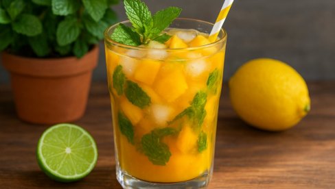 BEZALKOHOLNI MANGO MOHITO:  Osvežite dan ovim ukusnim domaćim napitkom