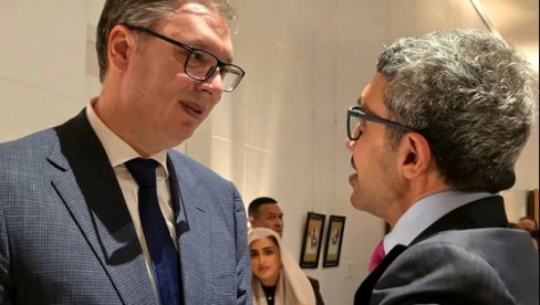 VERUJEM DA ĆE SARADNJA SRBIJE I UAE NASTAVITI DA SE RAZVIJA: Vučić na sastanku sa šeikom Abdulom bin Zajedom al Nahjanom