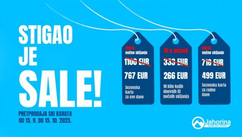 СТИГАО ЈЕ САЛЕ: На Јахорини почела претпродаја ски-карата уз велике попусте