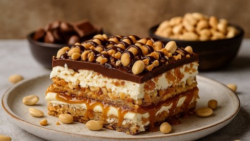 SNIKERS TORTA BEZ PEČENJA: Recept za neodoljivu poslasticu