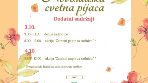 BOGATA PONUDA CVEĆA I UKRASNOG BILJA: Tradicionalna Novosadska cvetna pijaca 3. i 4. okobra na platou SPENSA