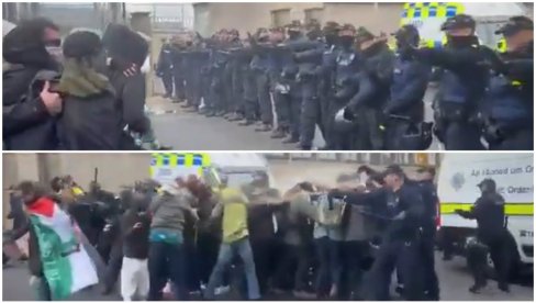 ŽESTOK OBRAČUN U IRSKOJ: Policija pendrecima i biber sprejem rasterala blokadere