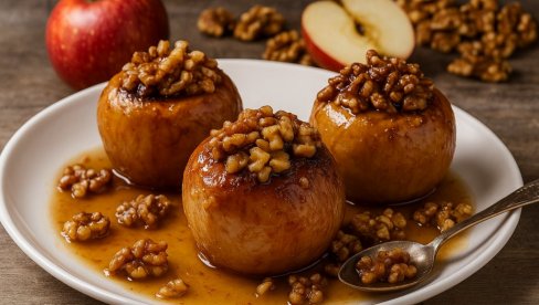 ПЕЧЕНЕ ЈАБУКЕ СА ЦИМЕТОМ И ОРАСИМА: Мирис јесени у рерни