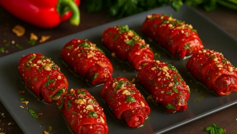 РОЛНИЦЕ ОД ПЕЧЕНЕ ПАПРИКЕ И СИРА: Рецепт за предјело које осваја на први залогај