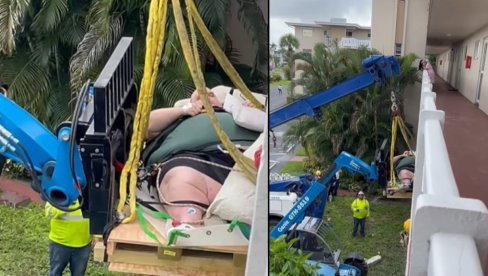 ДРАМА - ИСЕКЛИ ЗИД: Краном спуштали 272кг тешког човека - позлило му (ВИДЕО)