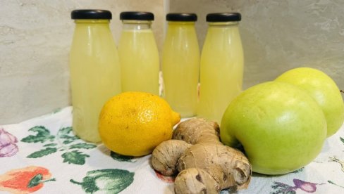 ЗЕЛЕНИ НАПИТАК:  Еликсир од зелене јабуке, лимуна и ђумбира