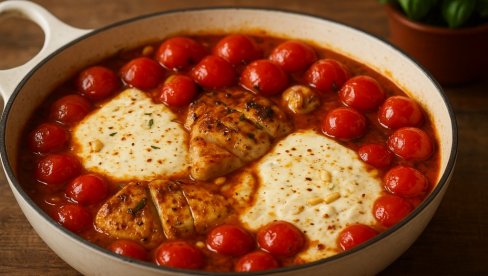 ПИЛЕТИНА СА БУРАТОМ И ЧЕРИ ПАРАДАЈЗОМ: Вечера из једног тигања