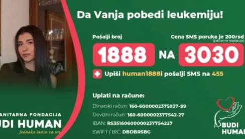 POMOZIMO VANJI DA POBEDI LEUKEMIJU: Pošaljite 1888 na 3030