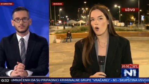 REPORTERKA N1 ODUŠEVLJENA BROJEM PODRŽAVALACA VUČIĆA: Zaista se skupio veliki broj ljudi ispred Skupštine i upravo skandiraju ACO, SRBINE