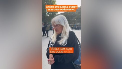 DOŠLA SAM DA PODRŽIM PREDSEDNIKA VUČIĆA: Građani Požarevca na skupu protiv blokada (VIDEO)