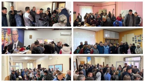 OGROMNA PODRŠKA GRAĐANA: Redovi za potpisivanje za listu Aleksandra Vučića u Sečnju (FOTO)