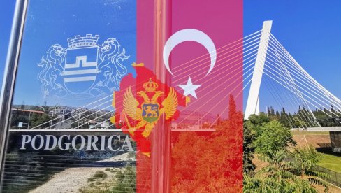 УСРЕД НЕМИРА: Симбол Подгорице вечерас обојен у боје турске заставе (ФОТО)