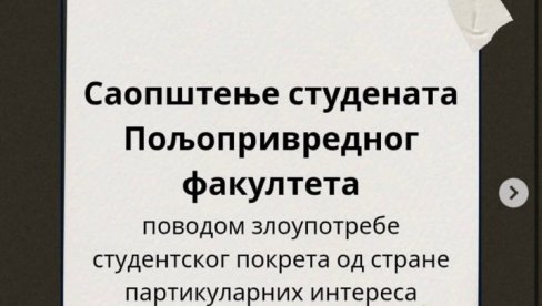 PLENUMAŠI SA POLJOPRIVREDNO FAKULTETA UDARILI NA SVE U OPOZICIJI: Posebno na Srđana Milivojevića i Savu Manojlovića