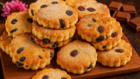 UKUSNI KOLAČIĆI SA PAVLAKOM I SUVIM GROŽĐEM: Mirisni, mrvičasti i puni ukusa