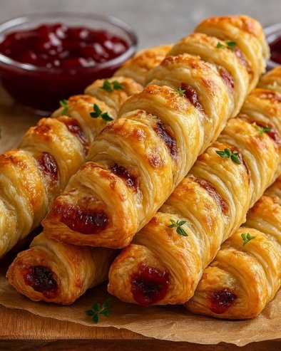 LISNATI ŠTAPIĆI SA BRI SIROM I DŽEMOM OD MALINE: Elegantno, jednostavno i neodoljivo!