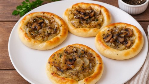 ПОГАЧИЦЕ СА ЛУКОМ И ПЕЧУРКАМА: Мирисне лепиње које се топе у устима
