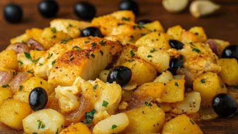 ПЕЧЕНИ БАКАЛАР СА КРОМПИРОМ: Рецепт за златно печену рибу која се топи у устима