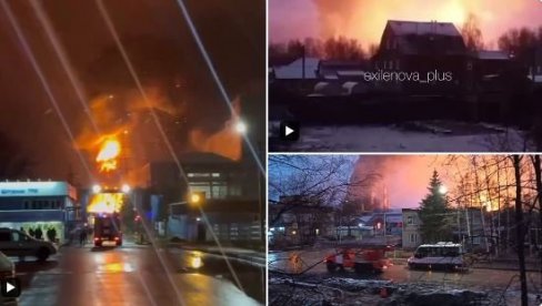 NAPADNUTA MOSKVA: Odjekuju snažne eksplozije - Pojavili se snimci požara u elektrani nakon što je projektil pogodio cilj (VIDEO)