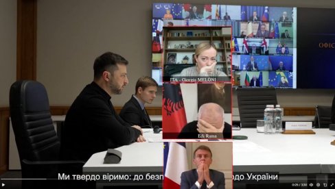 СНИМАК О КОМ БРУЈИ СВЕТ: Зеленски говори, Рама се држи за главу, Мелонијева руку преко уста, а Макрон обе (ВИДЕО)
