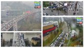 УСПОРЕН САОБРАЋАЈ У БЕОГРАДУ: Због кише и снега возила миле, најкритичније на Газели (ФОТО)