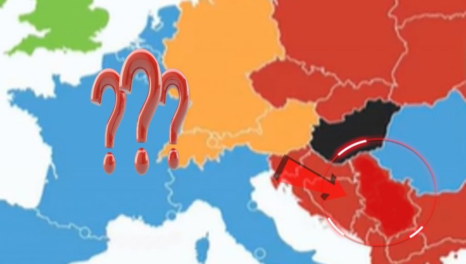 SRBIJA U CRVENOM: Među težima - objavljena karta Evrope koja je izazvala rasprave
