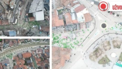 СТИГЛЕ ПРВЕ ФОТОГРАФИЈЕ ИЗ ДРОНА: Тачкасти софтвер пребројао блокадере - а тврде да је ово цела Србија