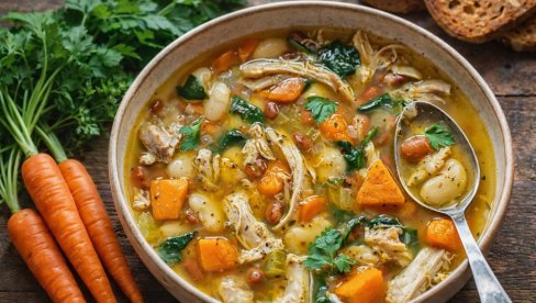 PILETINA SA PASULJEM I SPANAĆEM: Bogata, hranljiva i jednostavna supa