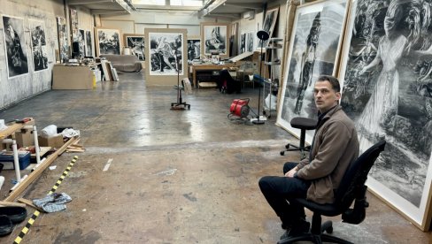 GAVRAN NIJE ODLEPRŠAO IZ VLADINOG ATELJEA: Marko Velk, francuski umetnik srpskog porekla, sin Vladimira Veličkovića o svom stvaralaštvu